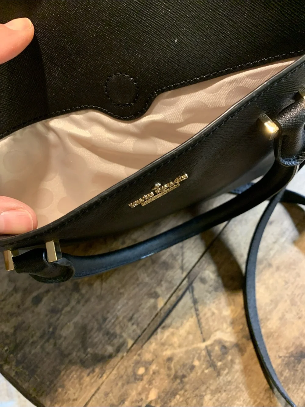 Like New Kate Spade Saffiano 13” Black Leather Laptop Bag with Shoulder Strap